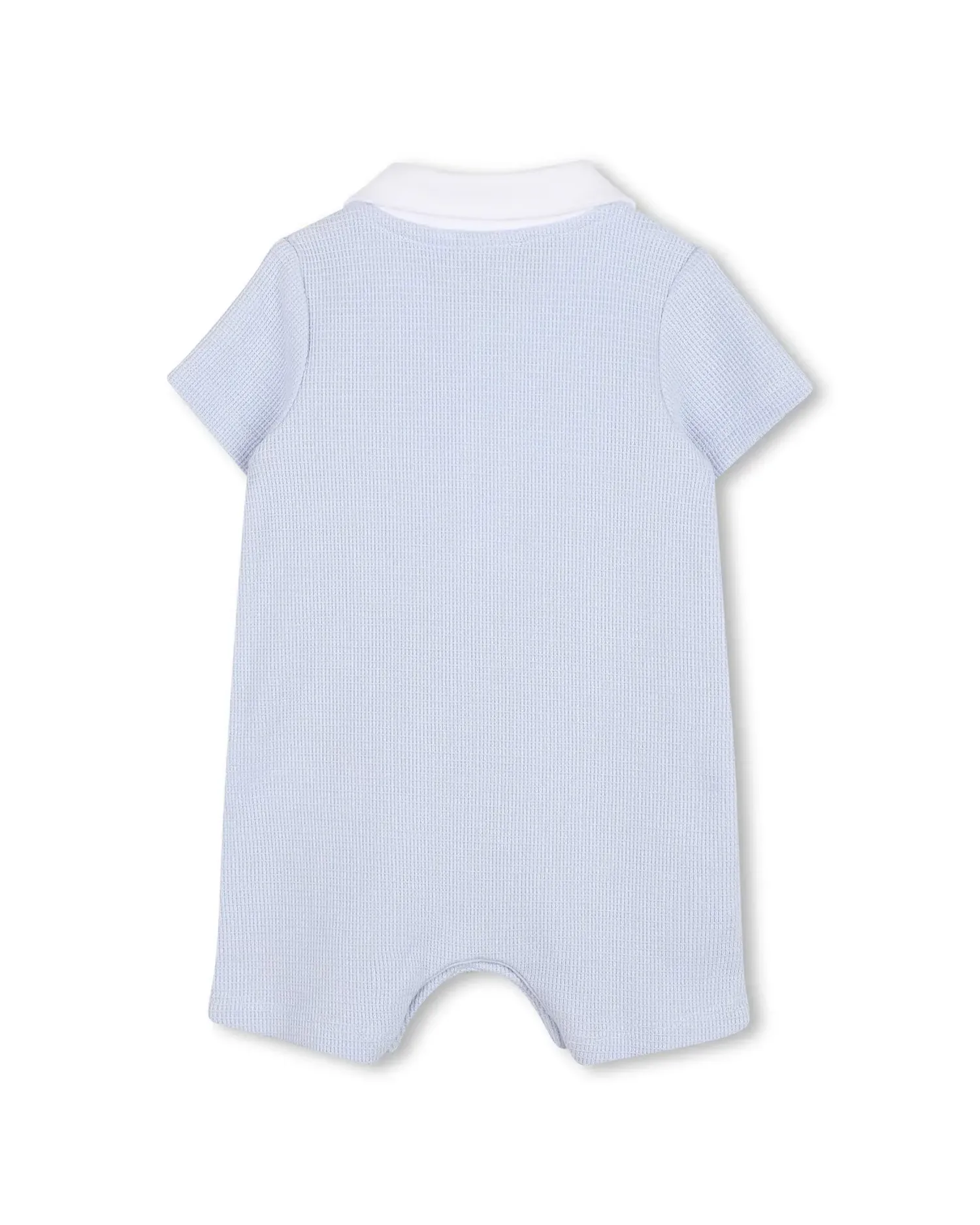 Короткий рукав комбинезон для мальчика с геометрическим узором из хлопка BOSS Kidswear, Natural — фото 3