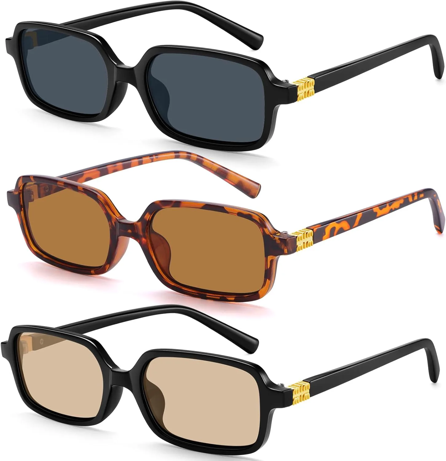 

Солнцезащитные очки Dollger Trendy Rectangle для женщин и мужчин, узкие, маленькие, квадратные, в стиле 90-х и Y2K, D:black/Tortoise Brown/Black Champagne