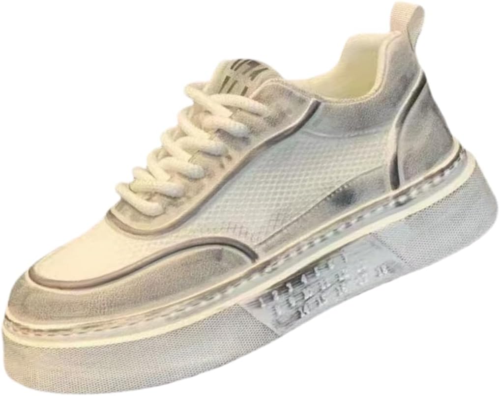 

Мужские повседневные кроссовки в стиле ретро 2025 года, уличный тренд, дышащая толстая подошва, сетчатая ткань, легкие и низкие Clolinde, белый