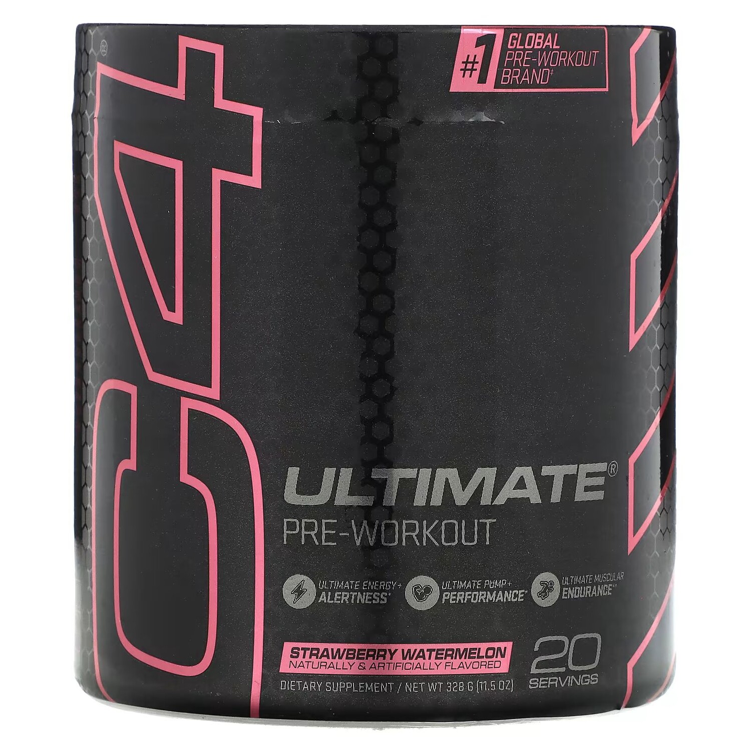 

Предтренировочный комплекс C4 Ultimate, клубника и арбуз, 11,5 унций (328 г) Cellucor