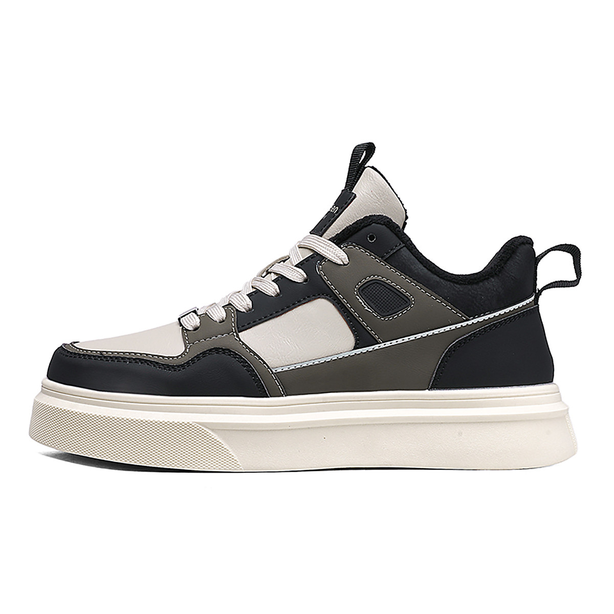 

Теплые низкие мужские кроссовки для скейтбординга Mulinsen, Beige Black