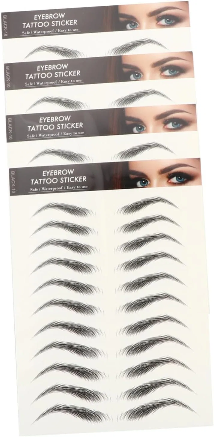 Накладные брови 6D Hair Eyebrow Sticker Wekadrin 4 шт черные