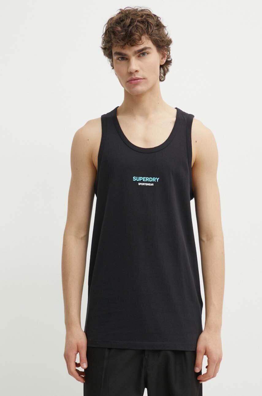 

Хлопковая футболка Superdry, черный