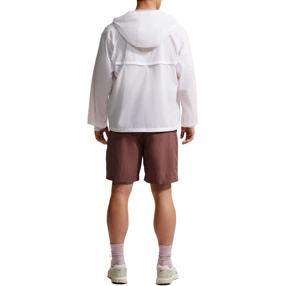Куртка WINDRUNNER мужская, белый/черный, с капюшоном Nike, White/Black — фото 4