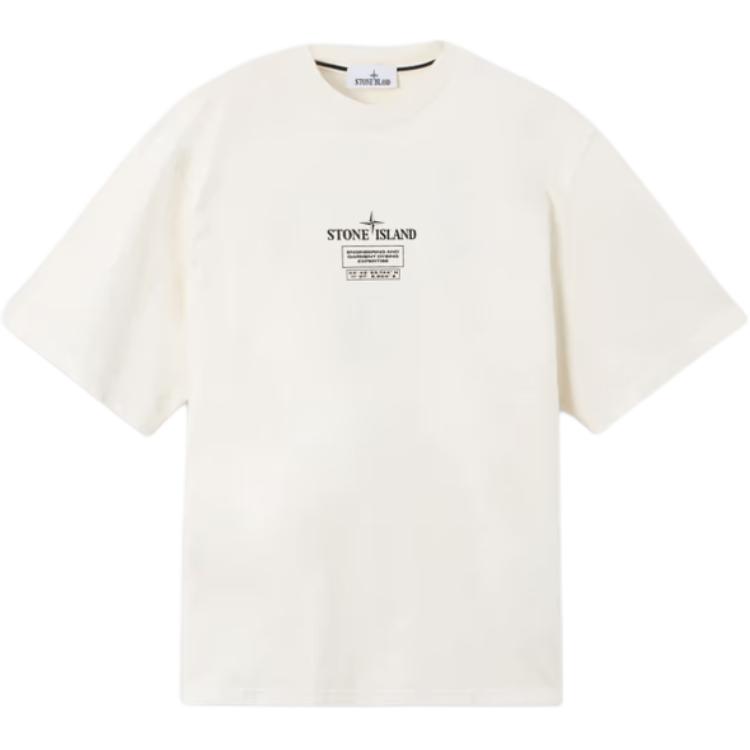 

Футболка из хлопка с логотипом STONE ISLAND, слоновая кость, Бежевый, Футболка из хлопка с логотипом STONE ISLAND, слоновая кость