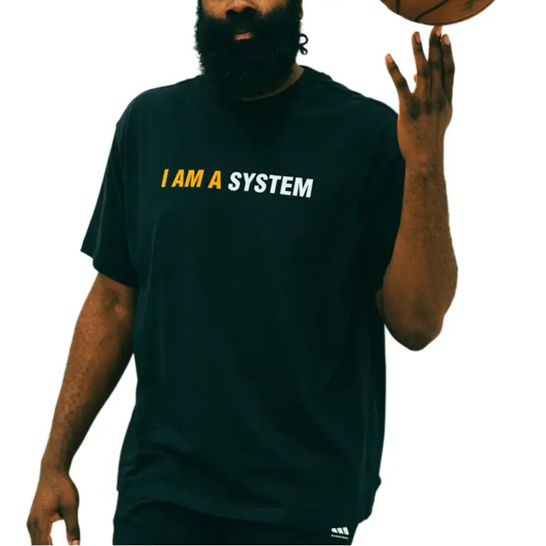 Футболка Harden BB HARDEN TEE мужская черная Adidas — фото 4