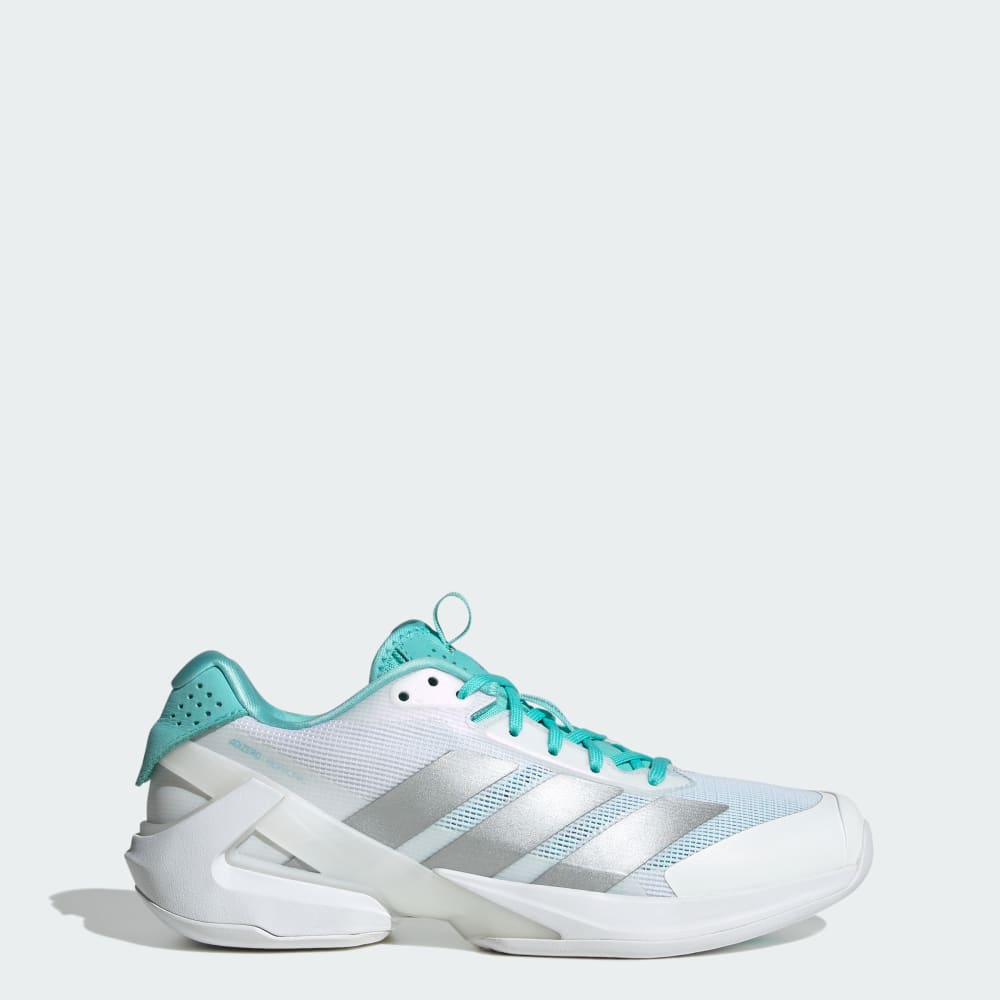 Кроссовки Adidas adizero Ubersonic Tennis Shoes, цвет Cloud White/Silver Metallic/Mint Ton
