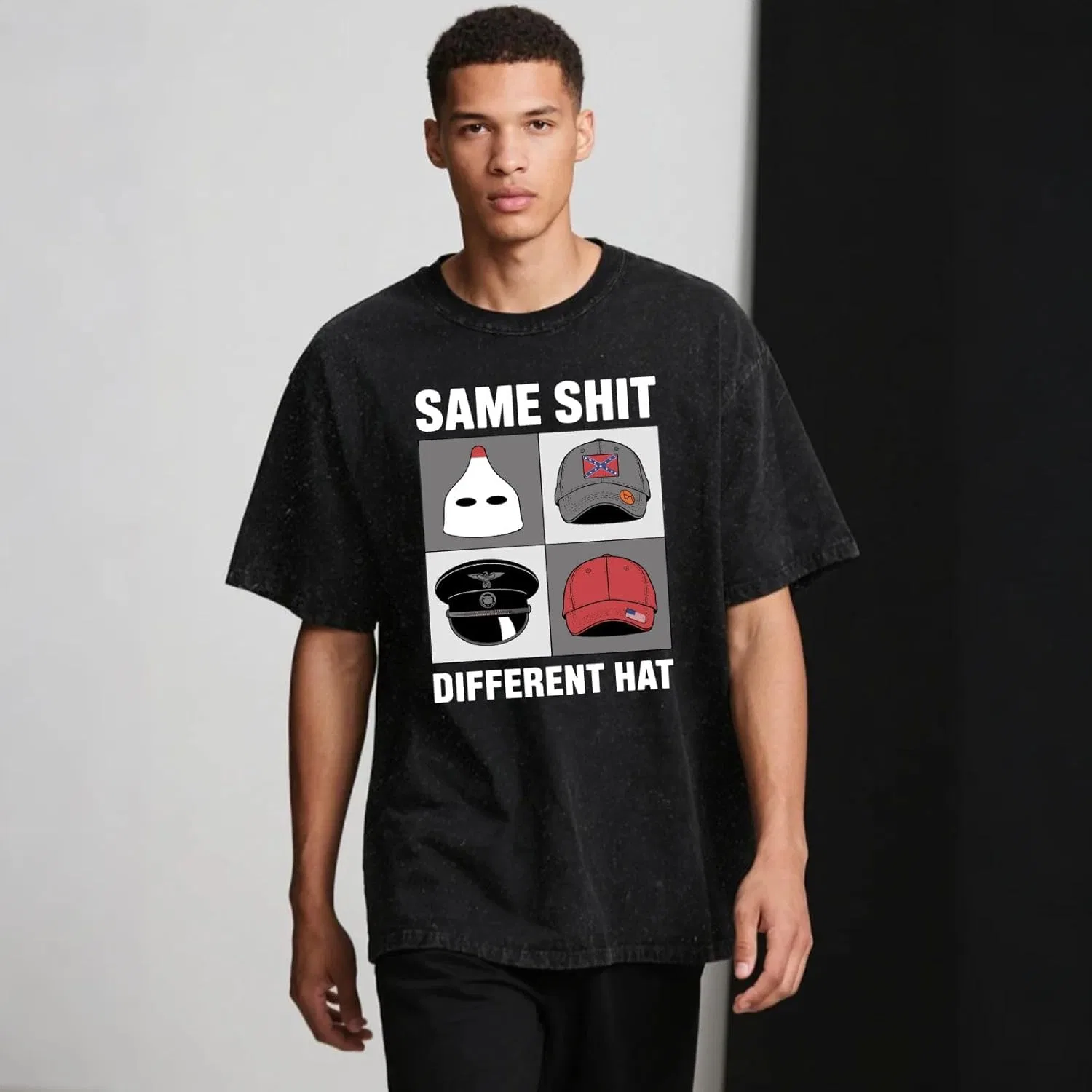 Футболка с принтом Same Shit Different Hat Generic, черный — фото 2