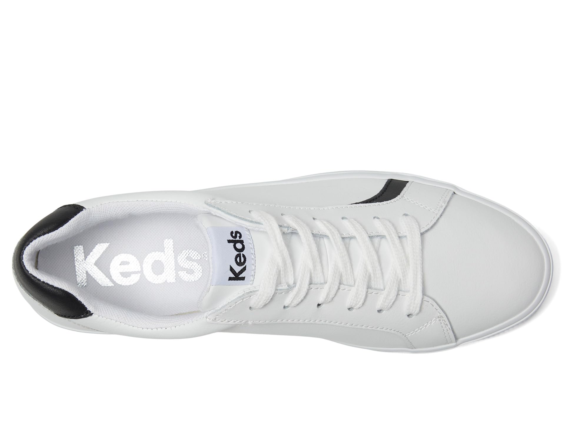 Кроссовки Keds Pursuit Lace Up, цвет White / Black Leather — фото 2