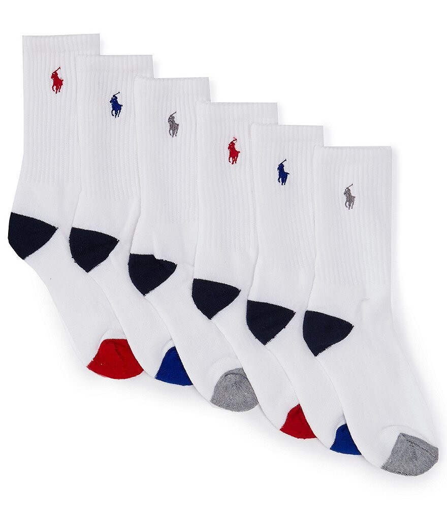 

Набор спортивных носков Polo Ralph Lauren Little/Big Boys 4–11, 6 шт., белый