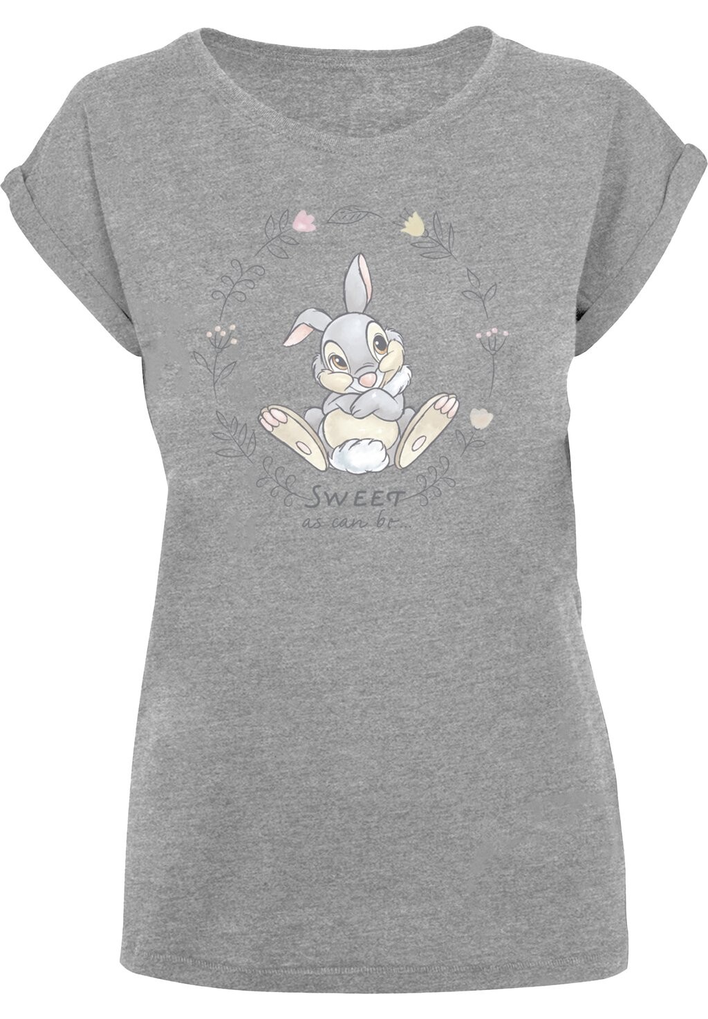 

Футболка с принтом DISNEY BAMBI KLOPFER THUMPER SWEET AS CAN BE F4NT4STIC, серый