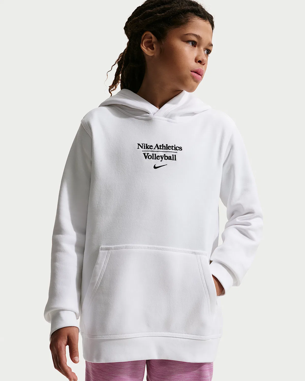 Детская толстовка Nike Volleyball Pullover Hoodie, White/Black/Black