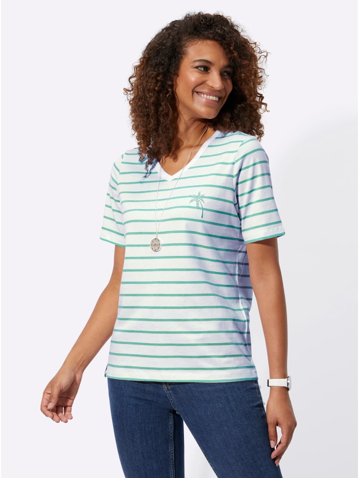 

Рубашка в полоску цвета шалфея и экрю WITT WEIDEN