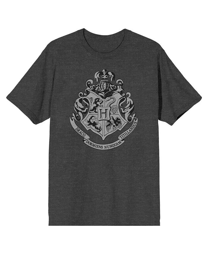 

Футболка Hogwarts Crest Men's Charcoal Big & Tall - 3XL Harry Potter, серый