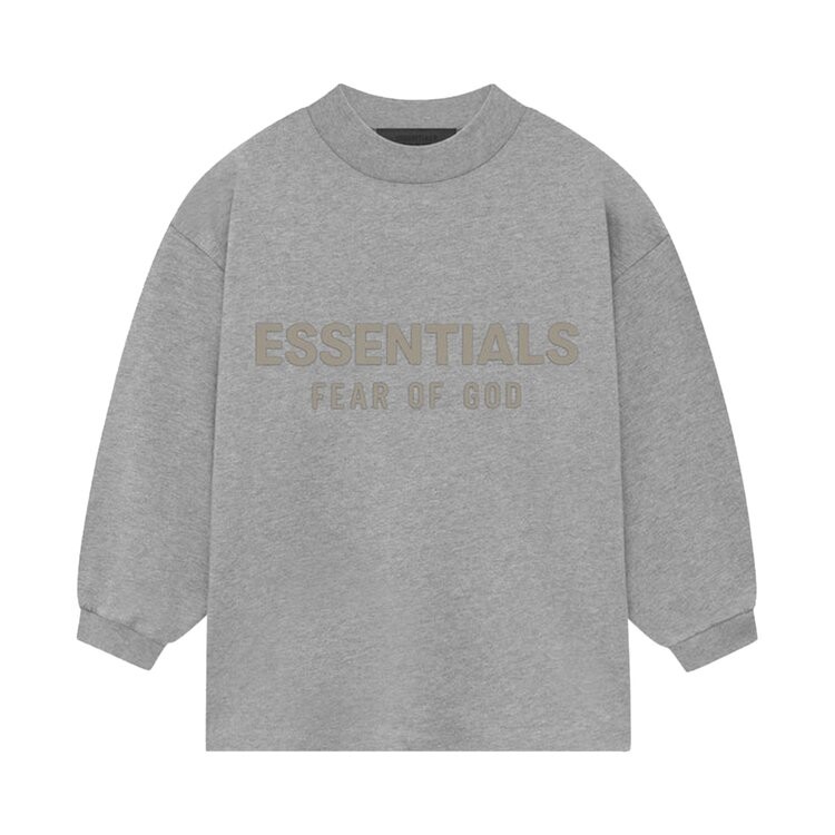 

Футболка Fear of God Essentials Kids Long-Sleeve Tee, цвет Dark Heather Oatmeal