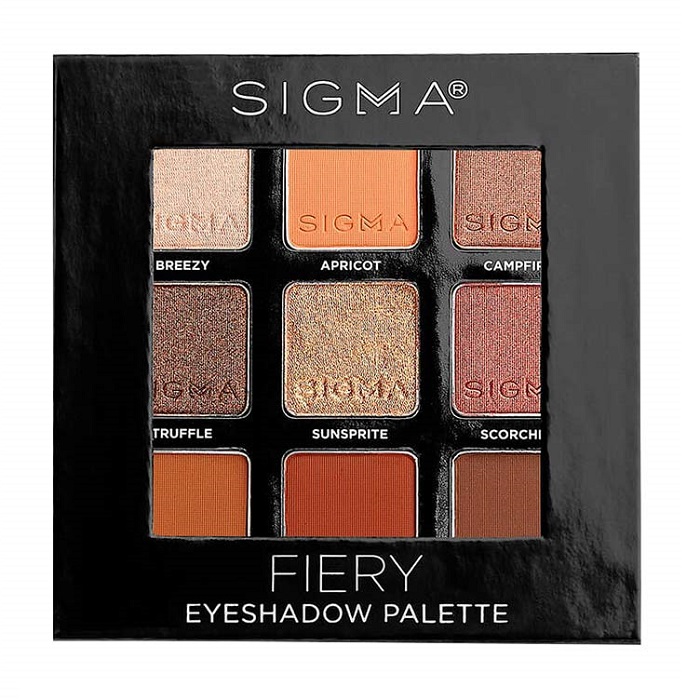 

Палитра теней для век fiery eyeshadow palette Sigma, количество 1 шт.