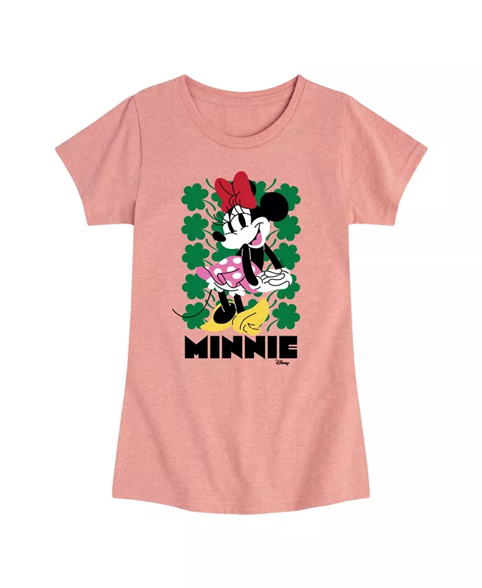 

Футболка с коротким рукавом и принтом Minnie St Patrick's Day для девочек постарше Disney, розовый