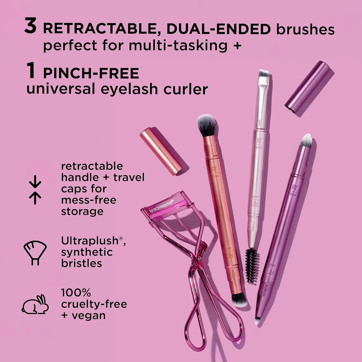 Набор кистей для макияжа глаз «Double Time Brush + Lash» от Real Techniques Real Techniques — фото 2