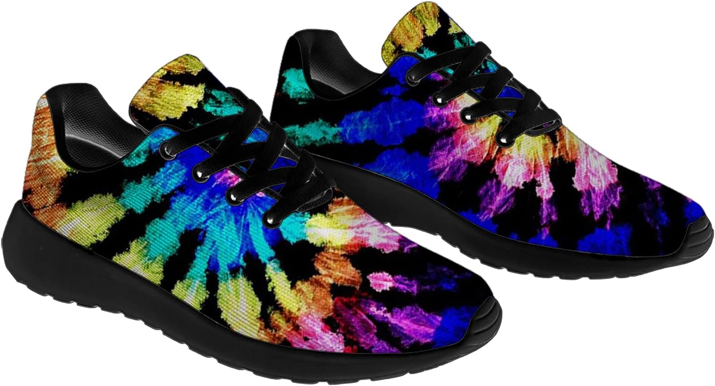 Кроссовки Horethy Tie Dye для женщин и мужчин, беговые кроссовки, женские и мужские прогулочные, теннисные кроссовки, удобные спортивные кроссовки для джоггинга, подарки, мультиколор — фото 4