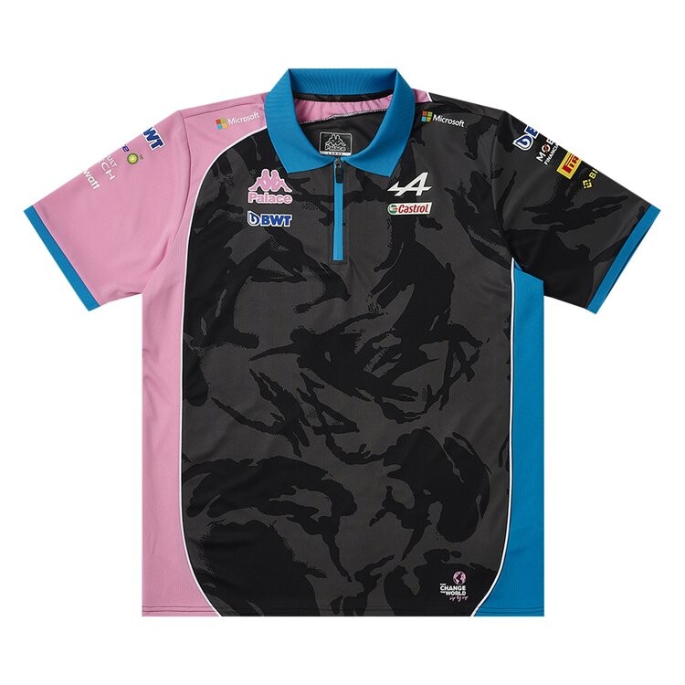

Поло Palace x Kappa For Alpine Tech 'Night Desert Camo', черный