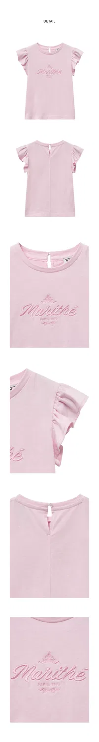 Детская футболка с оборками Enfant, розовая, от Marithé Kids — фото 4