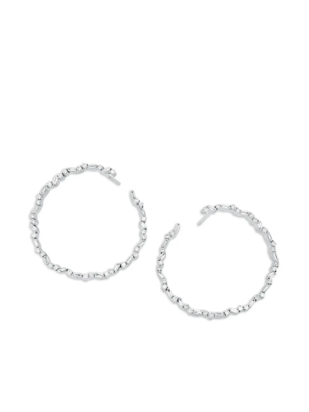 

Серьги-кольца из белого золота с бриллиантами Suzanne Kalan, серебряный