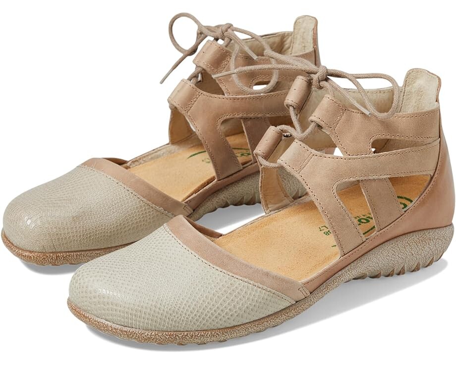 Туфли на плоской подошве Naot Kata, цвет Beige Lizard Leather/Khaki Beige Leather/Arizona Tan Leather