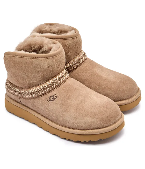 Классические мини-сапоги Crescent из кожи для снегоступов Ugg, бежевый — фото 2