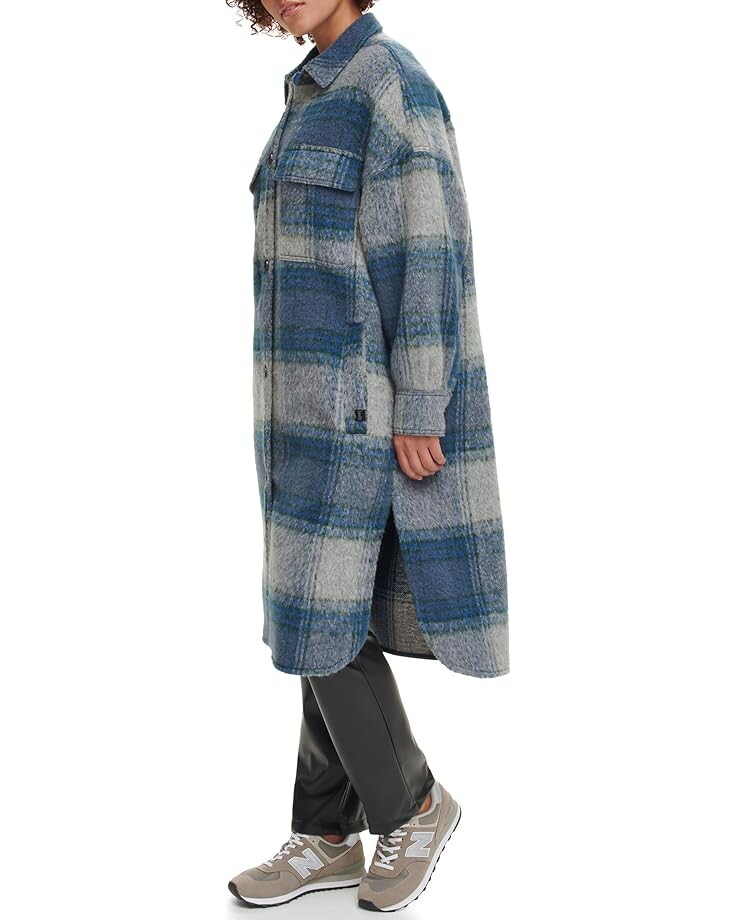 

Куртка Levi's Long Length Wool Blend Shirt Jacket, цвет Blue Plaid