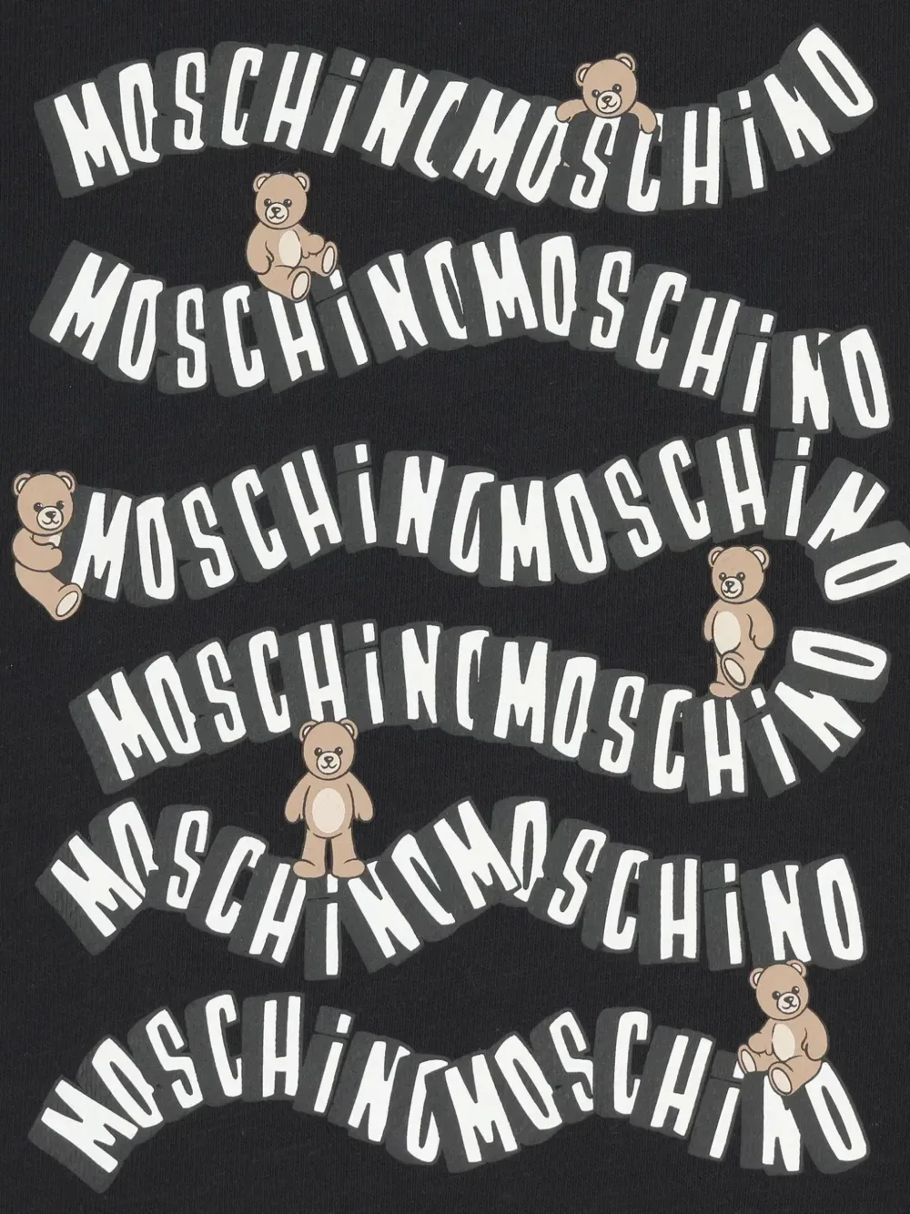 Платье с принтом "мишка" Moschino Kids, черный — фото 3