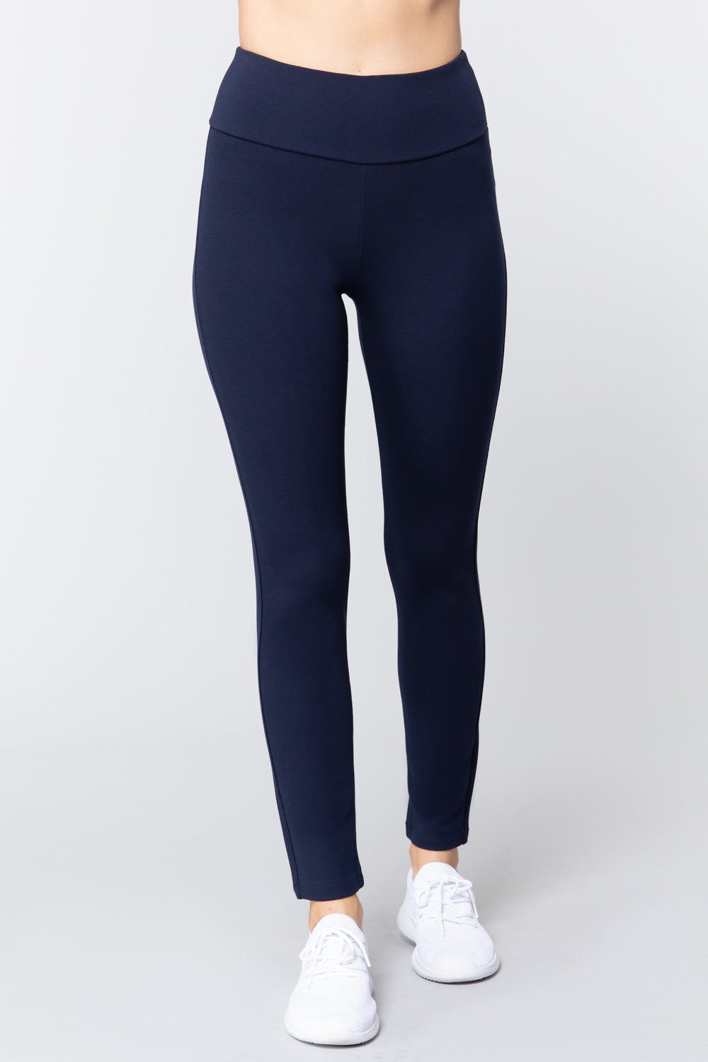 

FASHNZFAB Длинные брюки Ponte с резинкой на талии, темно-синий