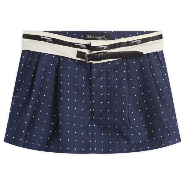 

Мини-юбка с перевернутым поясом Hommegirls, темно-синий polka dot