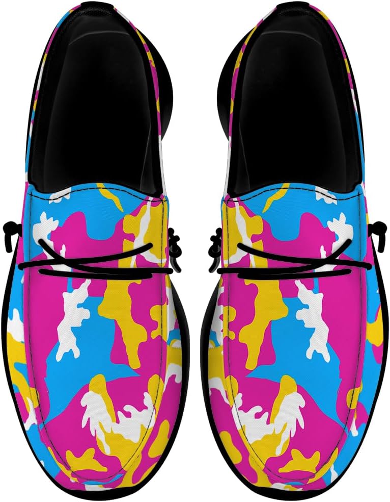 

Камуфляжные туфли Quorax для женщин и мужчин, лоферы с удобной посадкой, камуфляжные подарки для мужчин и женщин, синий/желтый/розовый