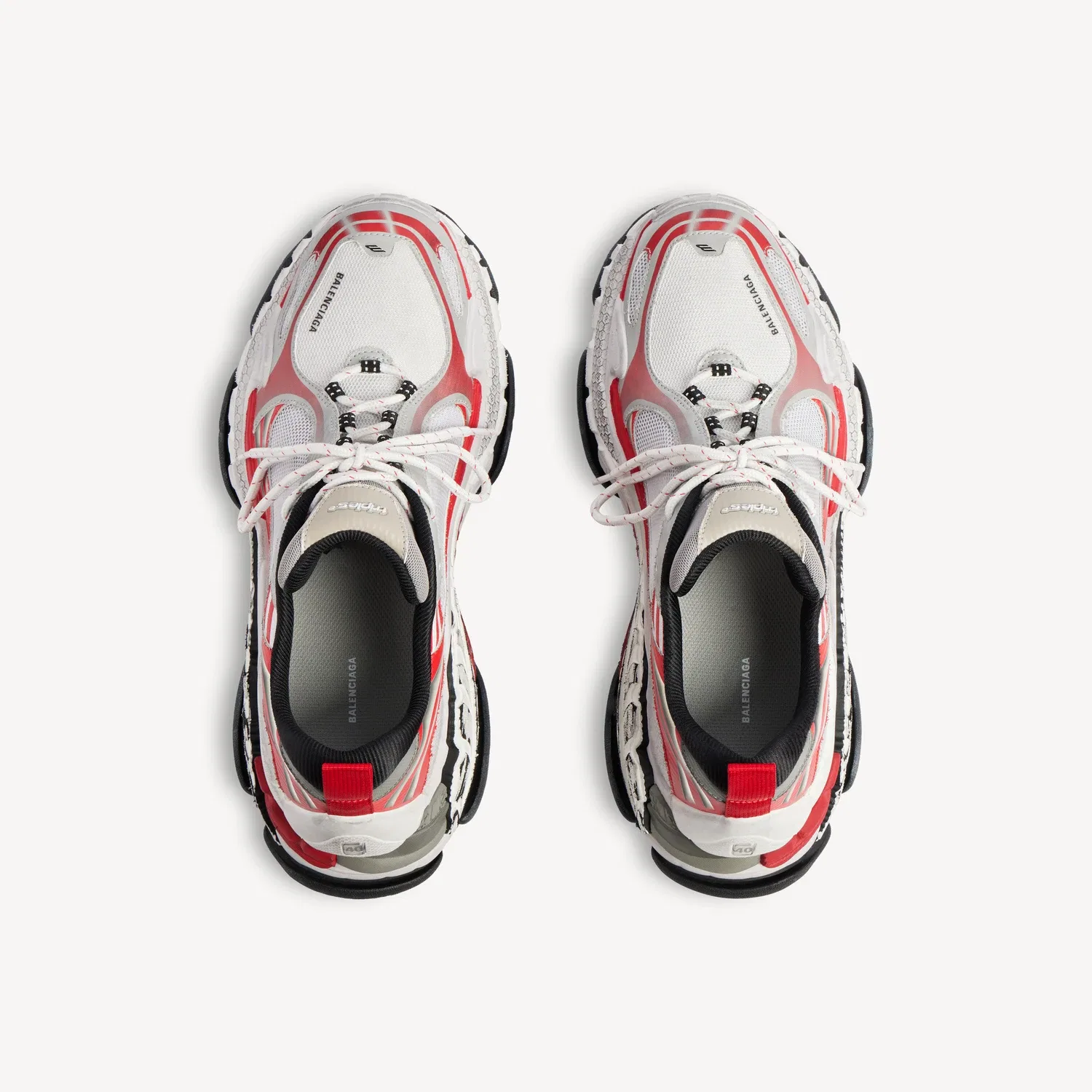 Мужские кроссовки Triple S.2 серого/красного/белого цветов BALENCIAGA, мультиколор — фото 4