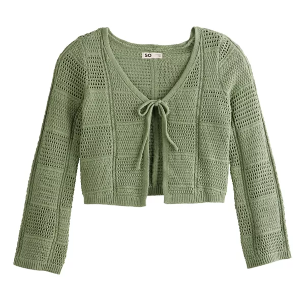 

Детский и женский кардиган с завязками спереди, размеры 6-20, обычные и плюс So, цвет malyn olive