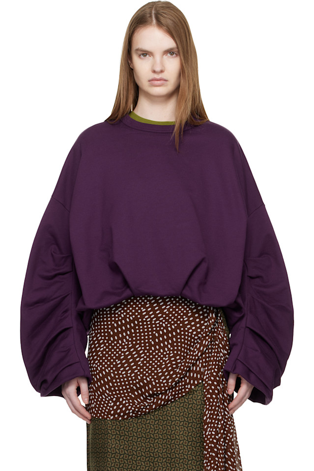 

Dries Van Noten Фиолетовая драпированная толстовка, Фиолетовый, Dries Van Noten Фиолетовая драпированная толстовка