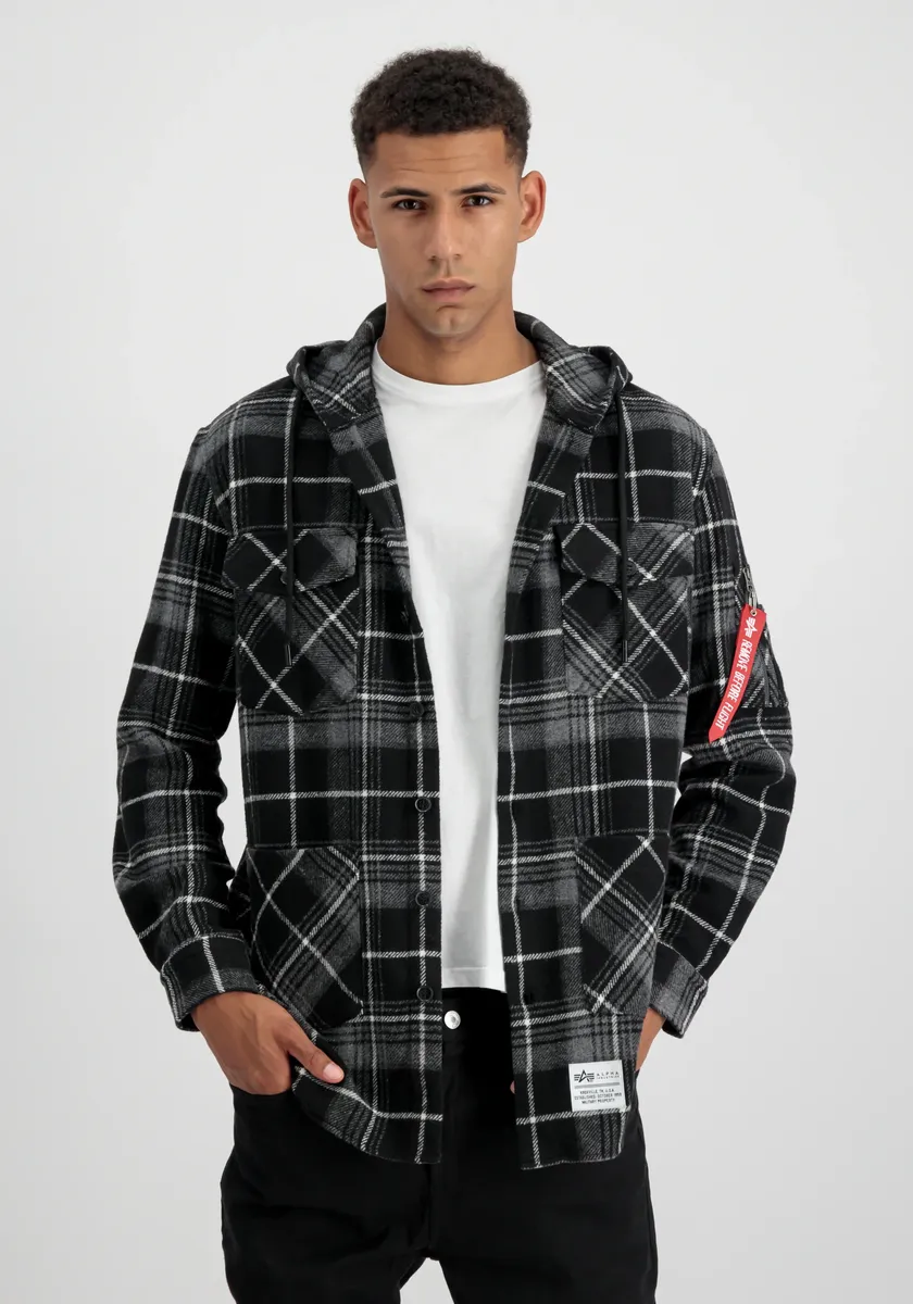 

Толстовка Alpha Industries " Alpha Industries Мужская - Рубашки Фланелевая рубашка с капюшоном", черный