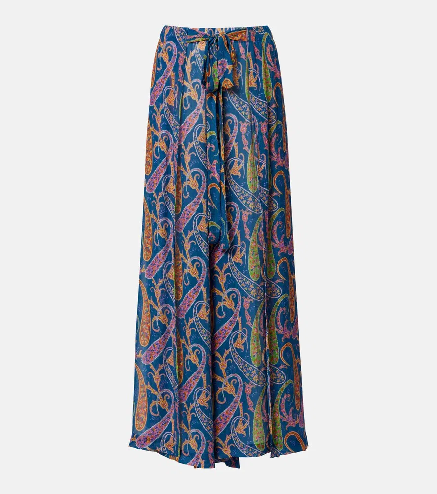 Широкие брюки с узором «пейсли» Etro, синий