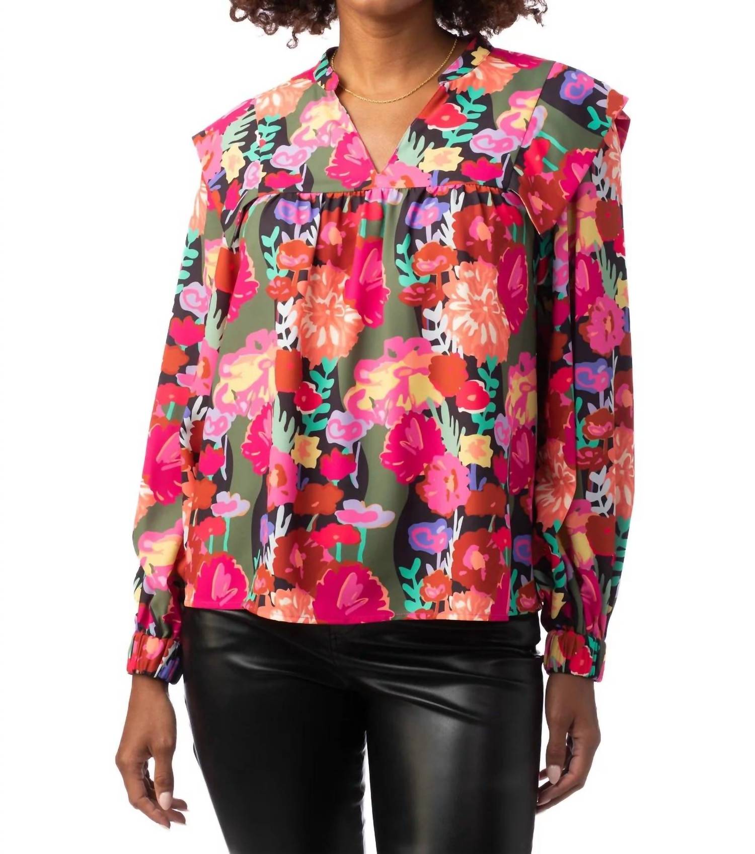 

Gaines Топ In Floral Forest Crosby by Mollie Burch