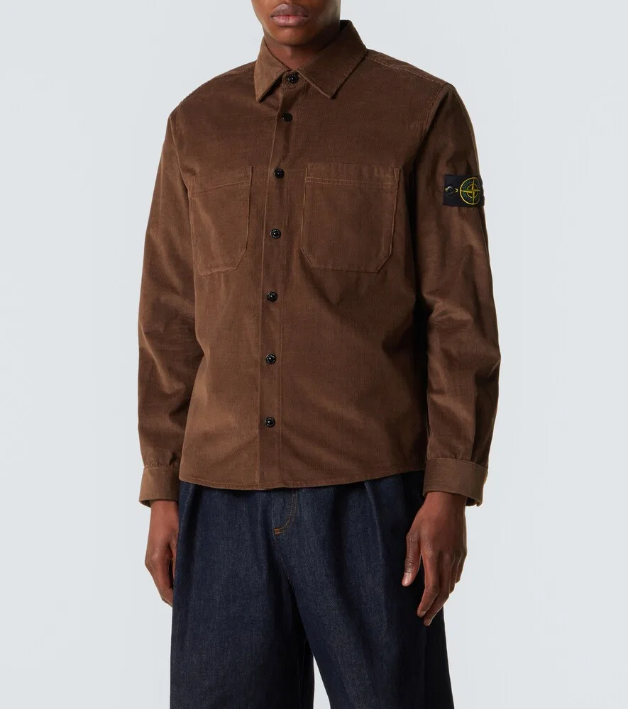Рубашка-куртка Compass из хлопкового вельвета Stone Island, коричневый — фото 3