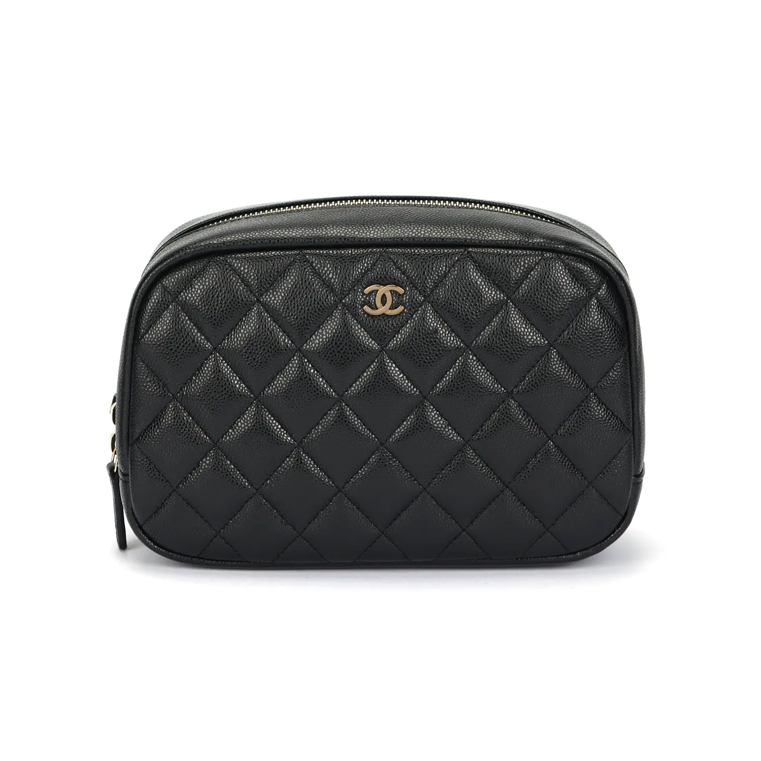 

CHANEL Блестящая клатч из телячьей кожи черный