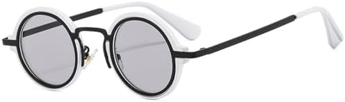 

Женские солнцезащитные очки 2027 года, маленькие круглые, в стиле ретро-панк, градиентные, мужские солнцезащитные очки с защитой от УФ-излучения UV400 MTZJH, White Light Gray