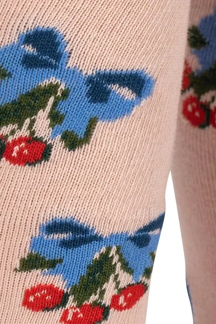 Колготки детские 2 шт Flower and Cherry Jacquard Tights Konges Sløjd, розовый — фото 4