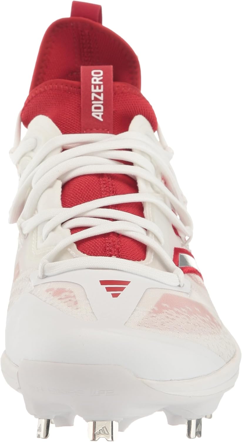 Мужские бутсы Adidas Adizero Afterburner Nwv, белый/красный — фото 2