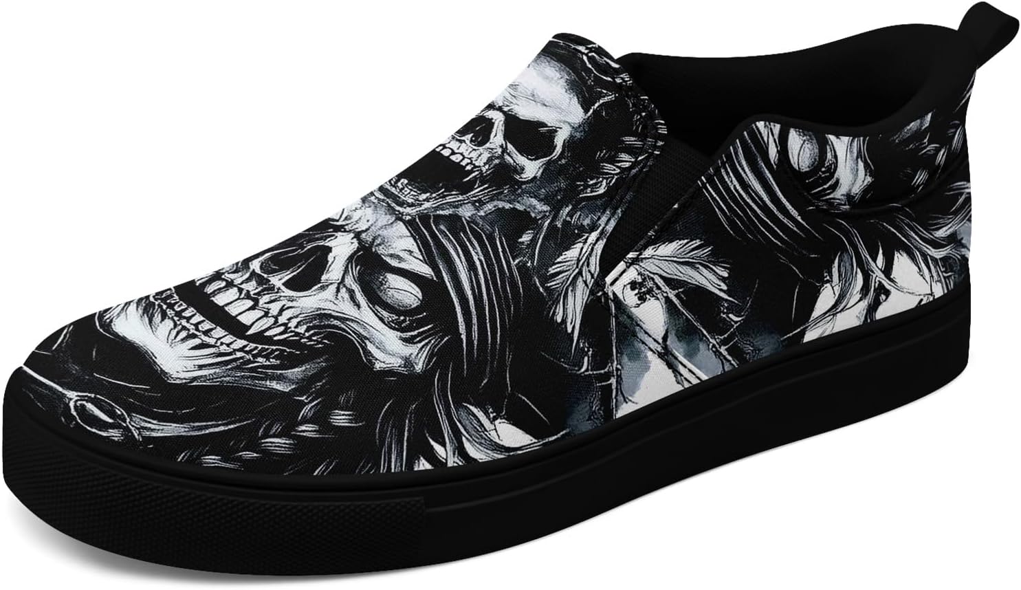 

Женские готические слипоны с черепом AWSOLE на холщовой основе, мужские низкие кеды с темным арт-розовым дизайном, стильные кроссовки, удобная модная обувь для уличного стиля