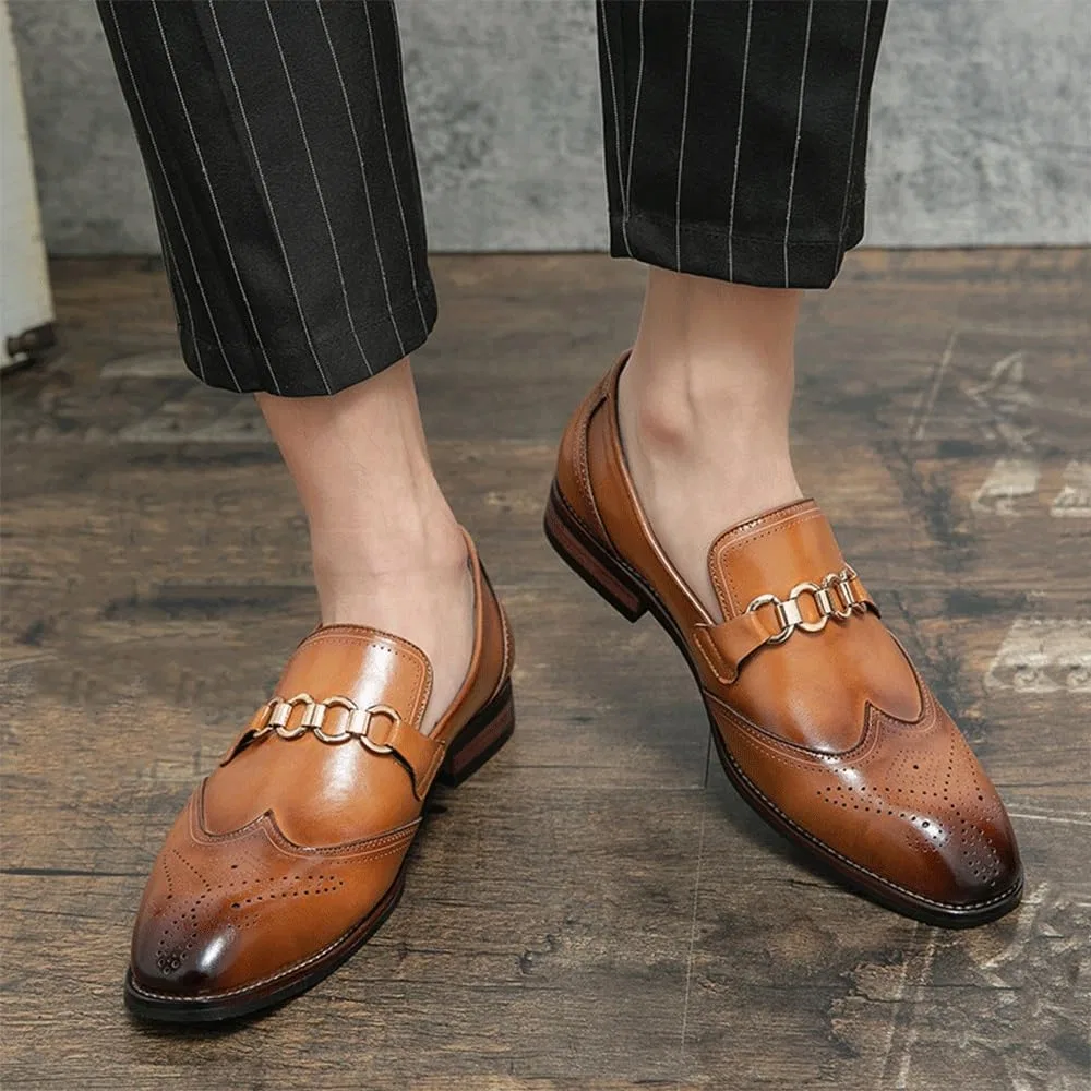 Туфли кожаные Slip-on Breathable Brown UOPYNE — фото 3