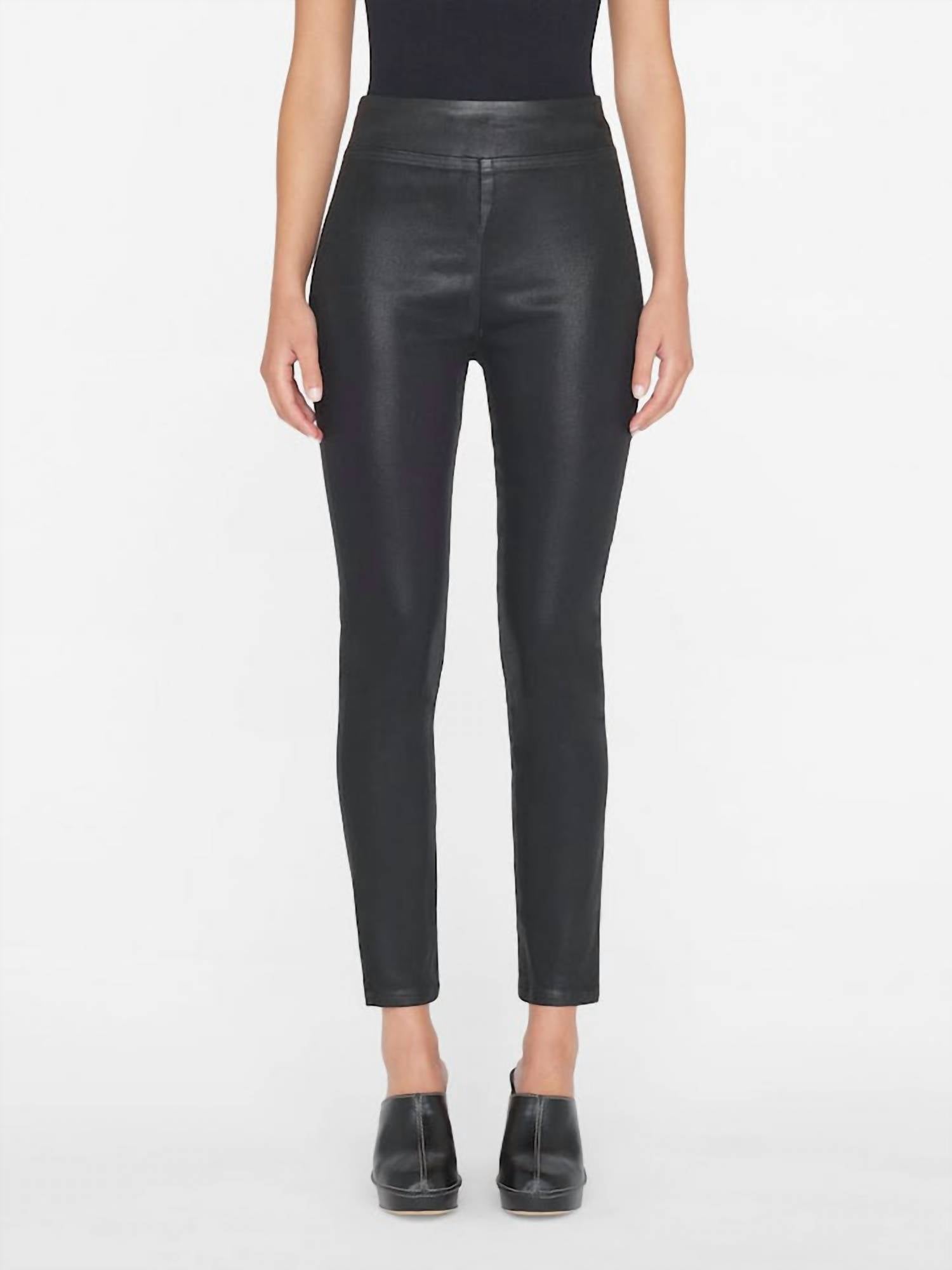 

Джинсы Jet Set Skinny Crop Slit с покрытием Noir FRAME, цвет noir coated