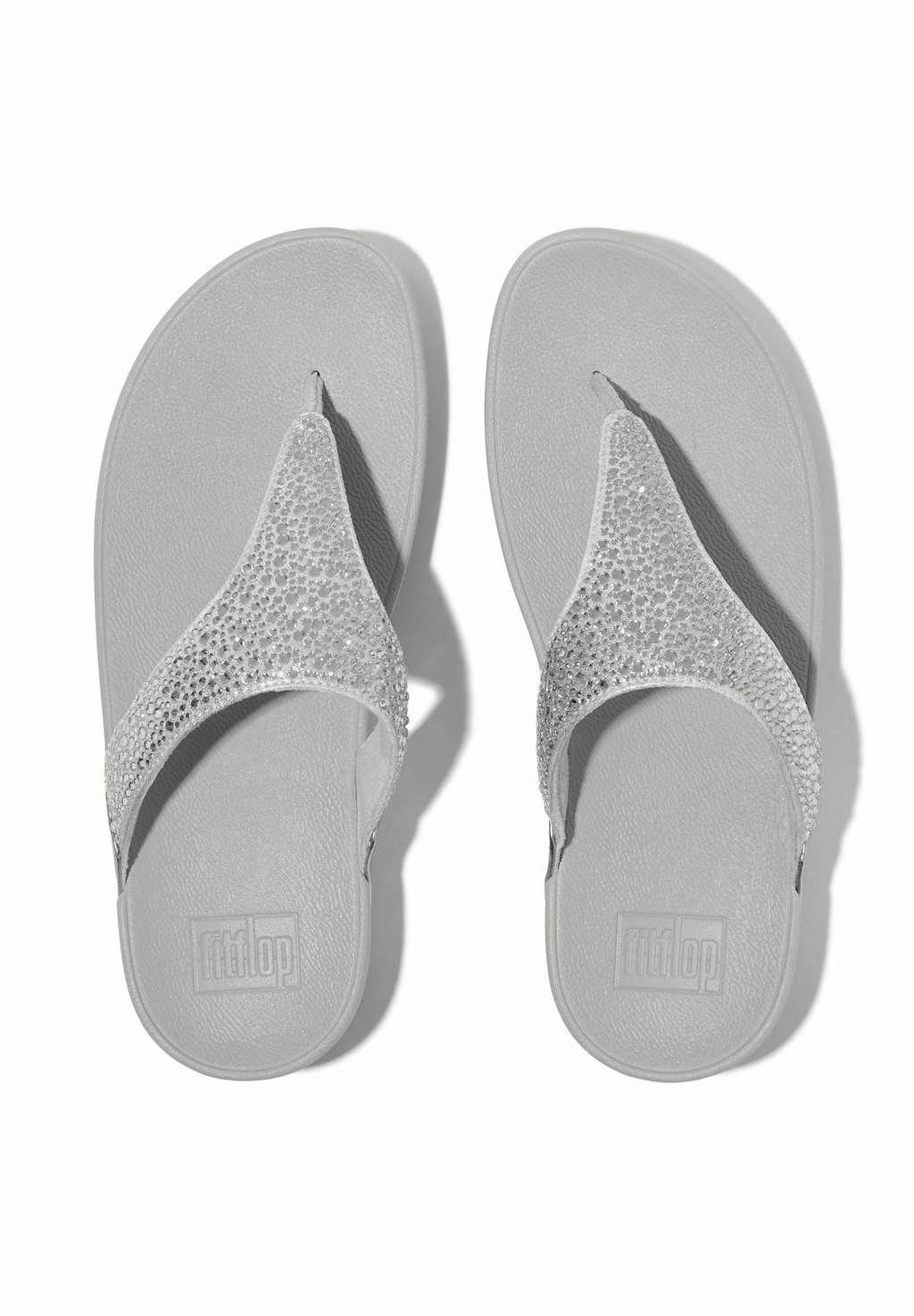 Сандалии с Т-образной застежкой ZEHENTRENNER LULU CRYSTAL-MIX TOE-POST - Pool slides FitFlop, серебряный — фото 3