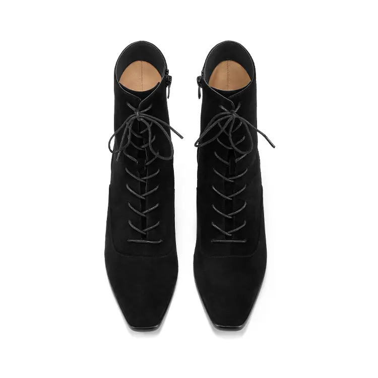 7or9 Вельветовые лодыжечные ботильоны Velour Latte 7 см женские черные, цвет Velour Latte, Black 7cm — фото 4