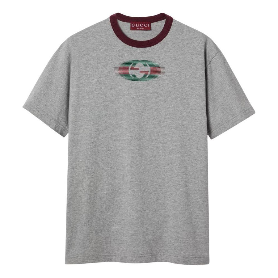 

Футболка Gucci SS25 Interlocking G Shadow Print T-Shirt 'Grey Ancora', серый